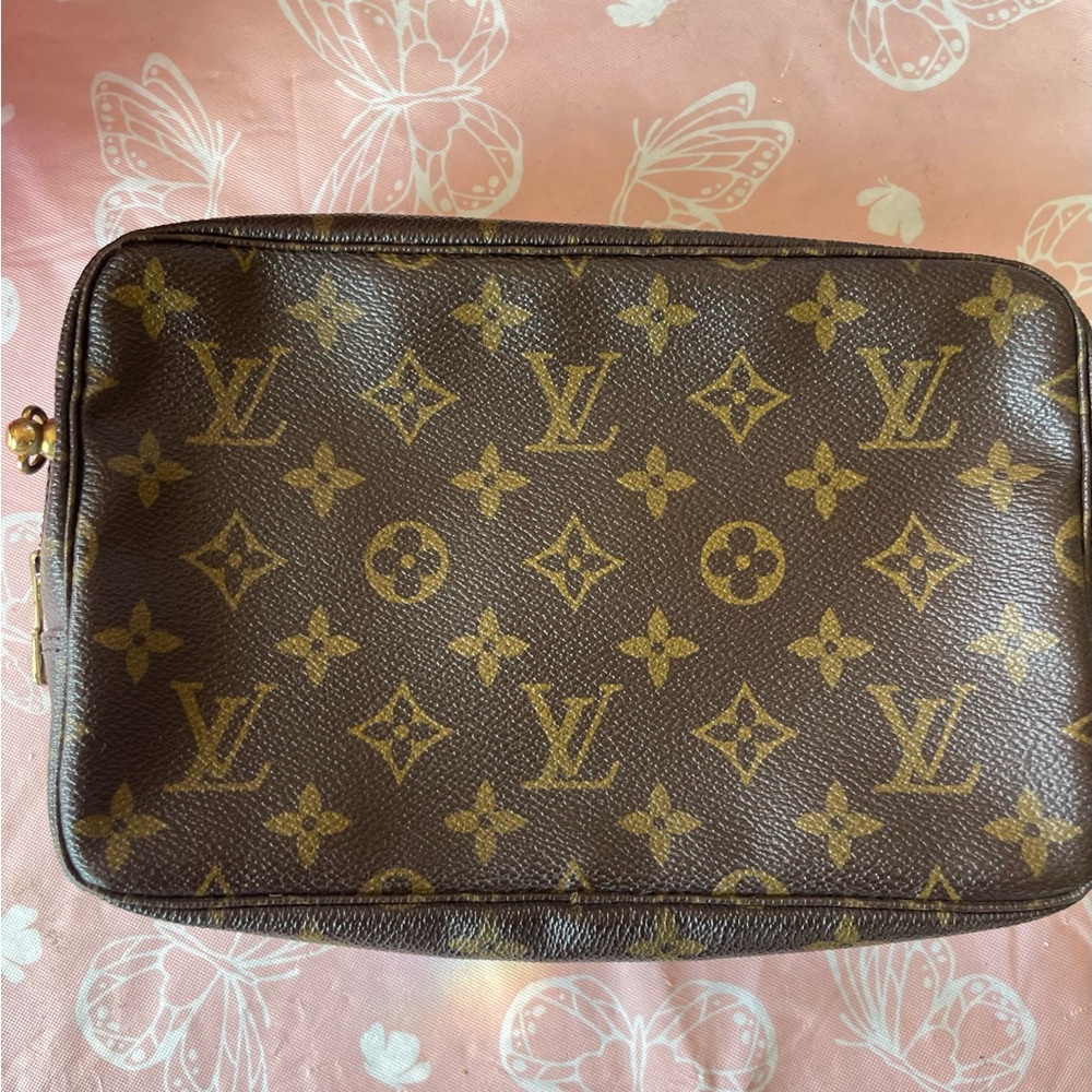 Louis Vuitton Brown and Gold Monogram Pouch